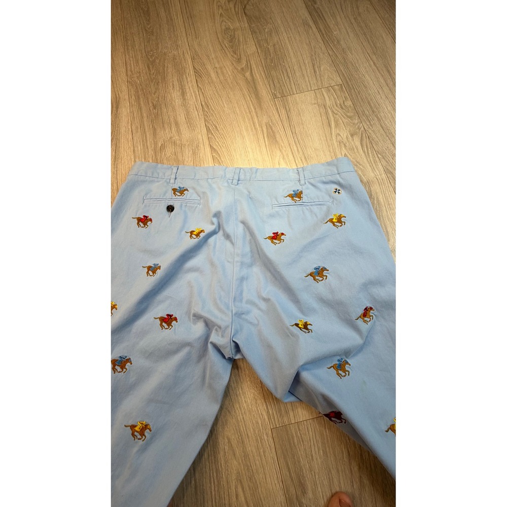 Castaway Nantucket Island Mens 42 Blue Horse Racing Embroidered Chino Pants - Picture 8 of 8